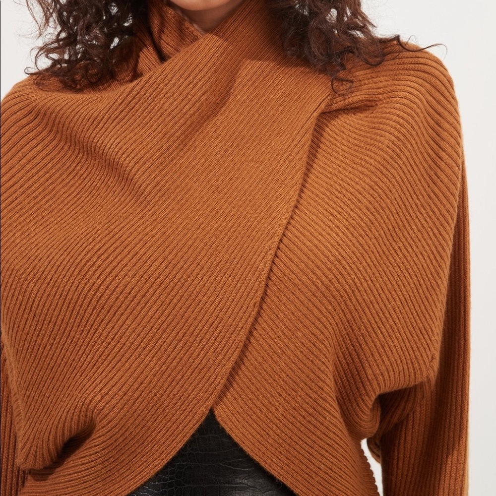 ASTR Rayn Rust Cross Front Sweater - Picture 3 of 6